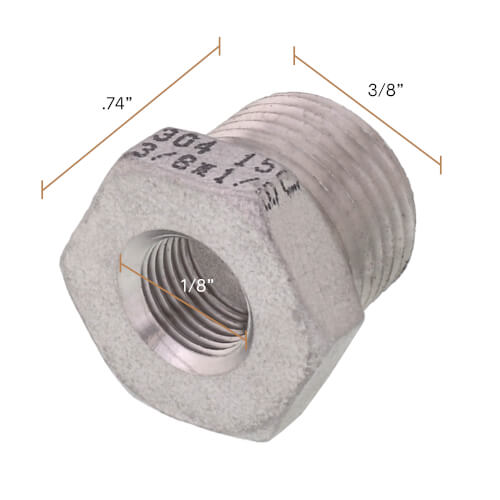 Main product image of T304 3/8" X 1/8" Stainless Steel Hex Bushing