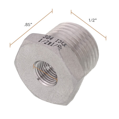 Main product image of T304 1/2" X 1/8" Stainless Steel Hex Bushing