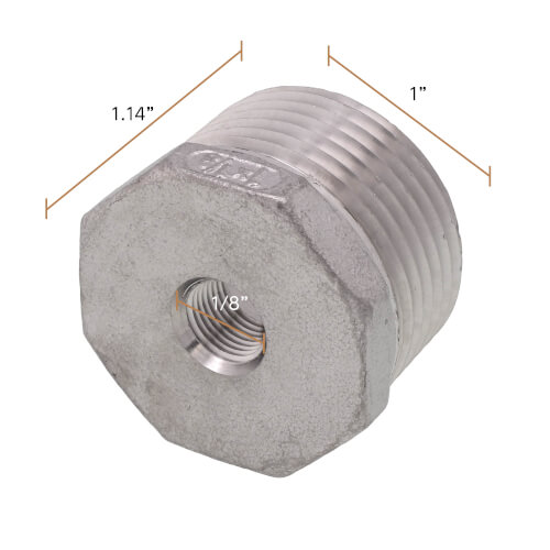 Main product image of T304 1" x 1/8" Stainless Steel Hex Bushing