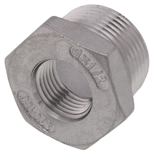 Main product image of T304 1" x 1/2" Stainless Steel Hex Bushing