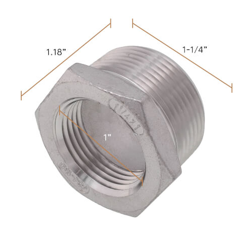 Main product image of T304 1-1/4" x 1" Stainless Steel Hex Bushing