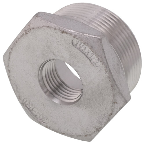 Main product image of T304 1-1/2" x 1/2" Stainless Steel Hex Bushing