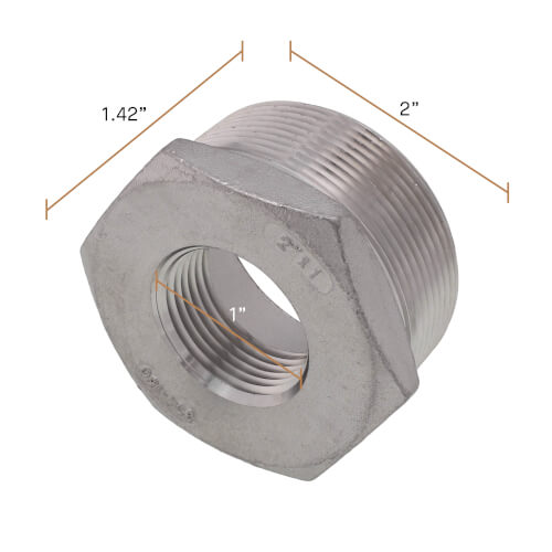 Main product image of T304 2" x 1" Stainless Steel Hex Bushing