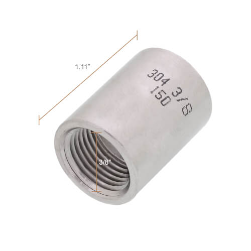 Main product image of T304 3/8" Stainless Steel Coupling