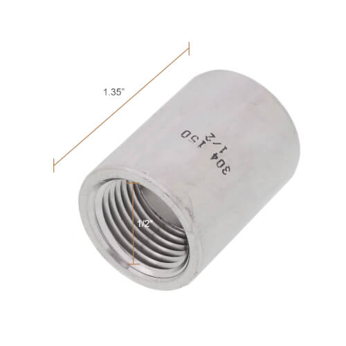Main product image of T304 1/2" Stainless Steel Coupling