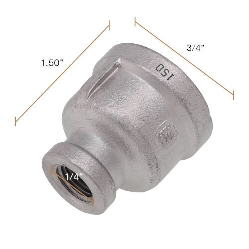 Main product image of T304 3/4" x 1/4" Stainless Steel Reducer Coupling