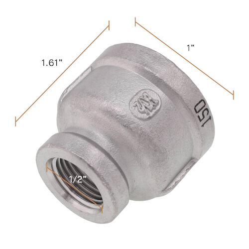 Main product image of T304 1" x 1/2" Stainless Steel Reducer Coupling