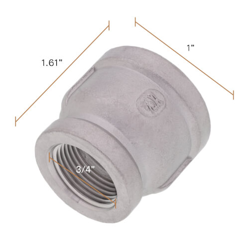 Main product image of T304 1" x 3/4" Stainless Steel Reducer Coupling