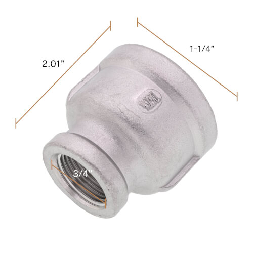 Main product image of T304 1-1/4" x 3/4" Stainless Steel Reducer Coupling