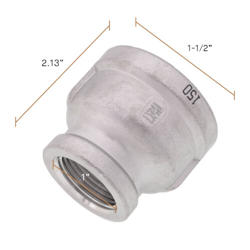 Main product image of T304 1-1/2" x 1" Stainless Steel Reducer Coupling