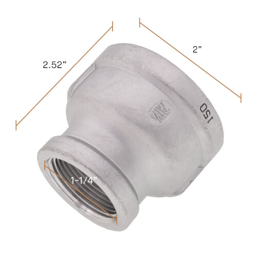 Main product image of T304 2" x 1-1/4" Stainless Steel Reducer Coupling