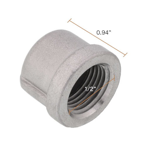 Main product image of T304 1/2" Stainless Steel Cap