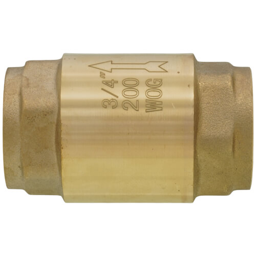 3/4" Threaded Spring Loaded Check Valve, Lead Free