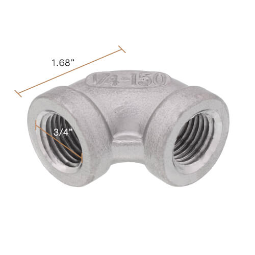 Main product image of T304 1/4" Stainless Steel 90-Degree Elbow