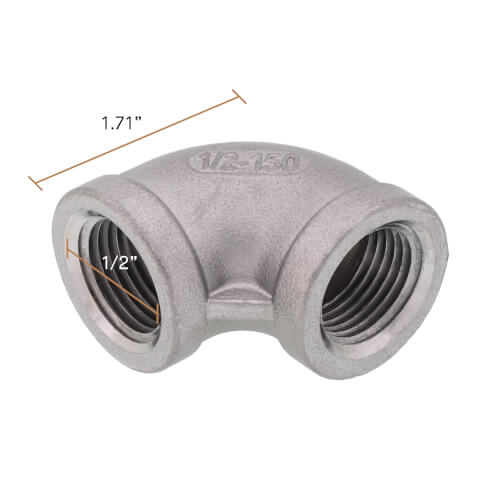 Main product image of T304 1/2" Stainless Steel 90-Degree Elbow