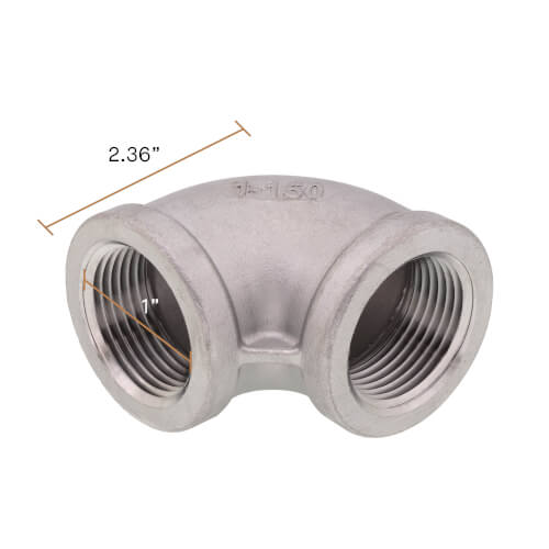 Main product image of T304 1" Stainless Steel 90-Degree Elbow