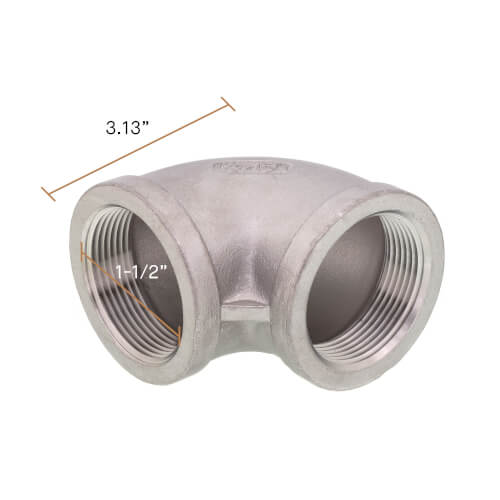 Main product image of T304 1-1/2" Stainless Steel 90-Degree Elbow