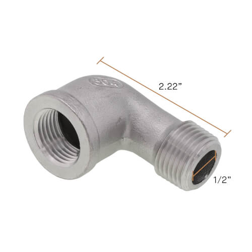 Main product image of T304 1/2" Stainless Steel 90-Degree Street Elbow
