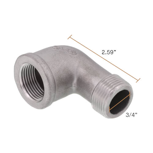 Main product image of T304 3/4" Stainless Steel 90-Degree Street Elbow