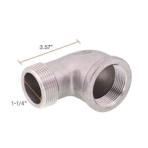 Main product image of T304 1-1/4" Stainless Steel 90-Degree Street Elbow