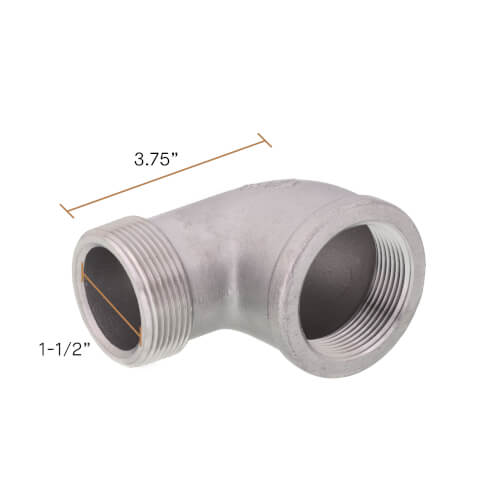 Main product image of T304 1-1/2" Stainless Steel 90-Degree Street Elbow