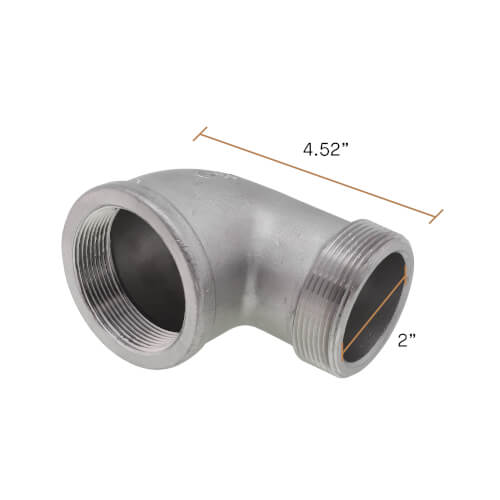 Main product image of T304 2" Stainless Steel 90-Degree Street Elbow