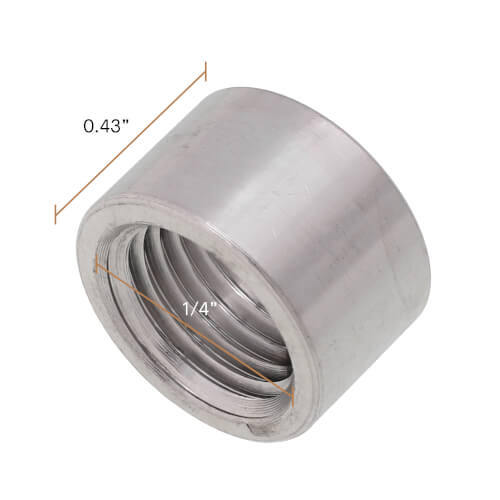 Main product image of T304 1/4" Stainless Steel Half Coupling