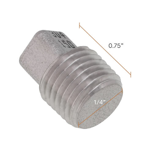 Main product image of T304 1/4" Stainless Steel Square Head Plug