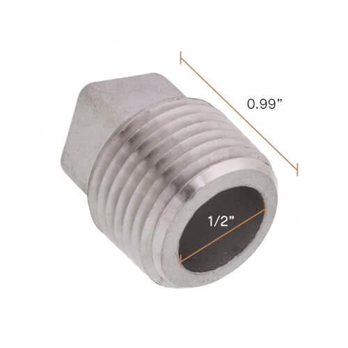 Main product image of T304 1/2" Stainless Steel Square Head Plug