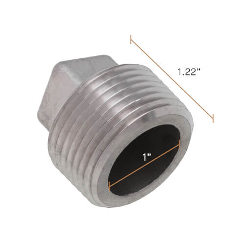 Main product image of T304 1" Stainless Steel Square Head Plug