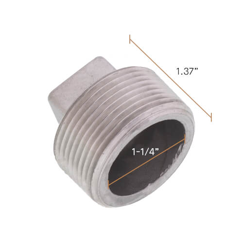 Main product image of T304 1-1/4" Stainless Steel Square Head Plug