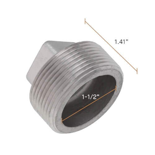 Main product image of T304 1-1/2" Stainless Steel Square Head Plug