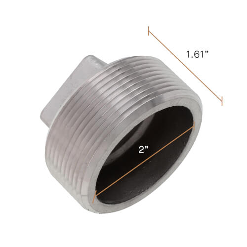 Main product image of T304 2" Stainless Steel Square Head Plug