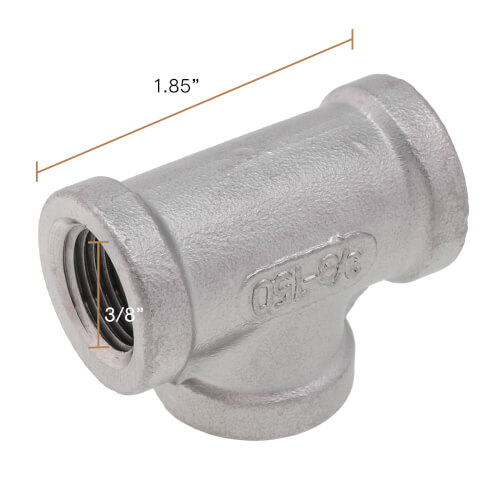 Main product image of T304 3/8" Stainless Steel Tee