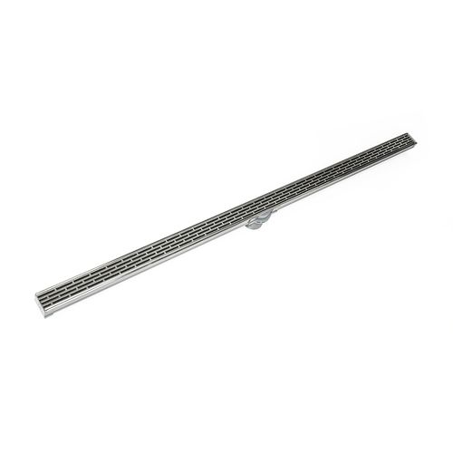 Main product image of 60" S-PVC Series Low Profile Complete Kit w/ 1-1/2" Perforated Offset Slot Grate (Satin Stainless)