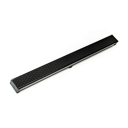 Main product image of 48" S-PVC Series Low Profile Complete Kit w/ 2-1/2" Perforated Offset Slot Grate (Matte Black)
