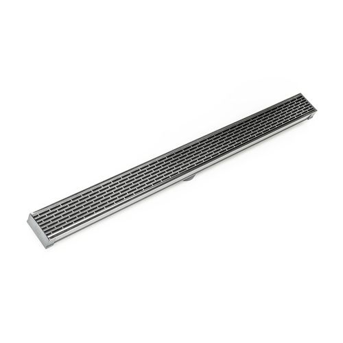 Main product image of 48" S-PVC Series Low Profile Complete Kit w/ 2-1/2" Perforated Offset Slot Grate (Satin Stainless)