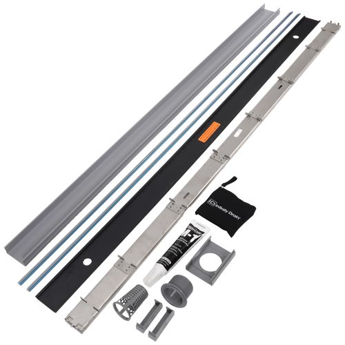 Main product image of 60" S-PVC Series Low Profile Complete Kit w/ 2-1/2" Tile Insert Frame (Satin Stainless)