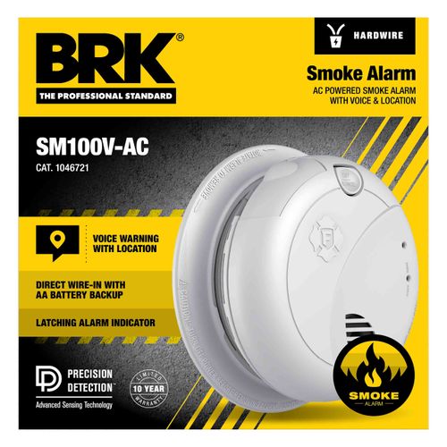 Main product image of SM100V-AC Interconnect Hardwire Smoke Alarm w/ Battery Backup & Voice Alerts