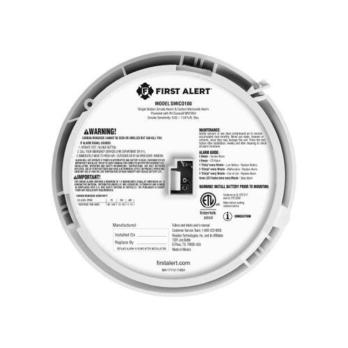 Main product image of SMICO100 Battery-Operated 2-in-1 Smoke & Carbon Monoxide Alarm