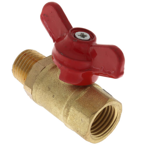 1/4" Female x 1/4" Male SMV Brass Mini Ball Valve w/ T-Handle