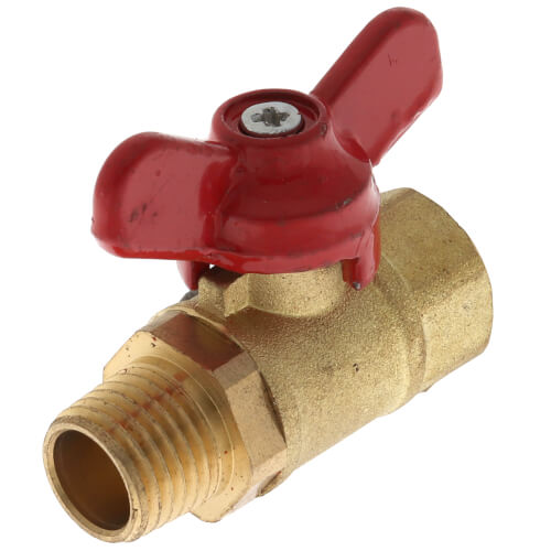 1/4" Female x 1/4" Male SMV Brass Mini Ball Valve w/ T-Handle