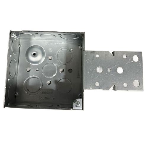 Main product image of 4" Square Drawn Box, 2-1/8" Deep w/ 1/2" & 3/4" Knockouts