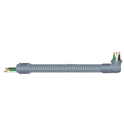 Main product image of 3/4" x 4' 8/2 Gray Ultra-Whip Liquidtight Flexible Non-Metallic PVC Conduit Cable Whip