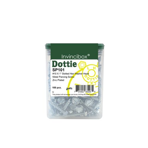 Main product image of #10 X 1" Slotted Hex Washer Head Metal Piercing Screws (100 pieces)
