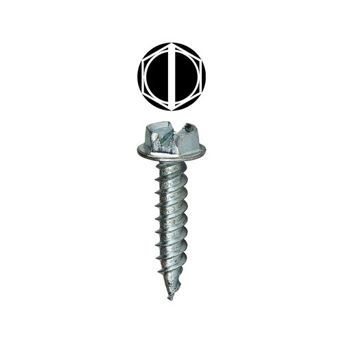 Main product image of #10 x 1" Slotted Hex Washer Head Metal Piercing Screws (400 Piece Tuff Pack)