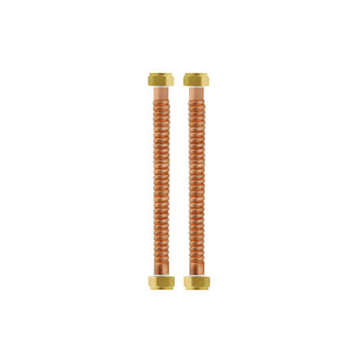 3/4" Female NPT x 3/4" Female NPT Flexible Water Connector, Copper (12" Long)