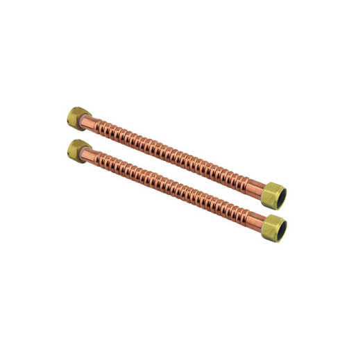 3/4" Female NPT x 3/4" Female NPT Flexible Water Connector, Copper (12" Long)