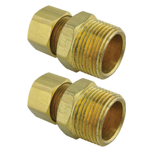 Main product image of 3/4" NPT  x 1/2" Tube Compression Fitting Connectors (Set of 2), SP10354