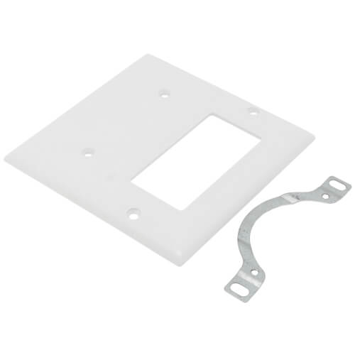 Main product image of 2-Gang Combination Wall Plate, 1 Blank & 1 Decorator - White